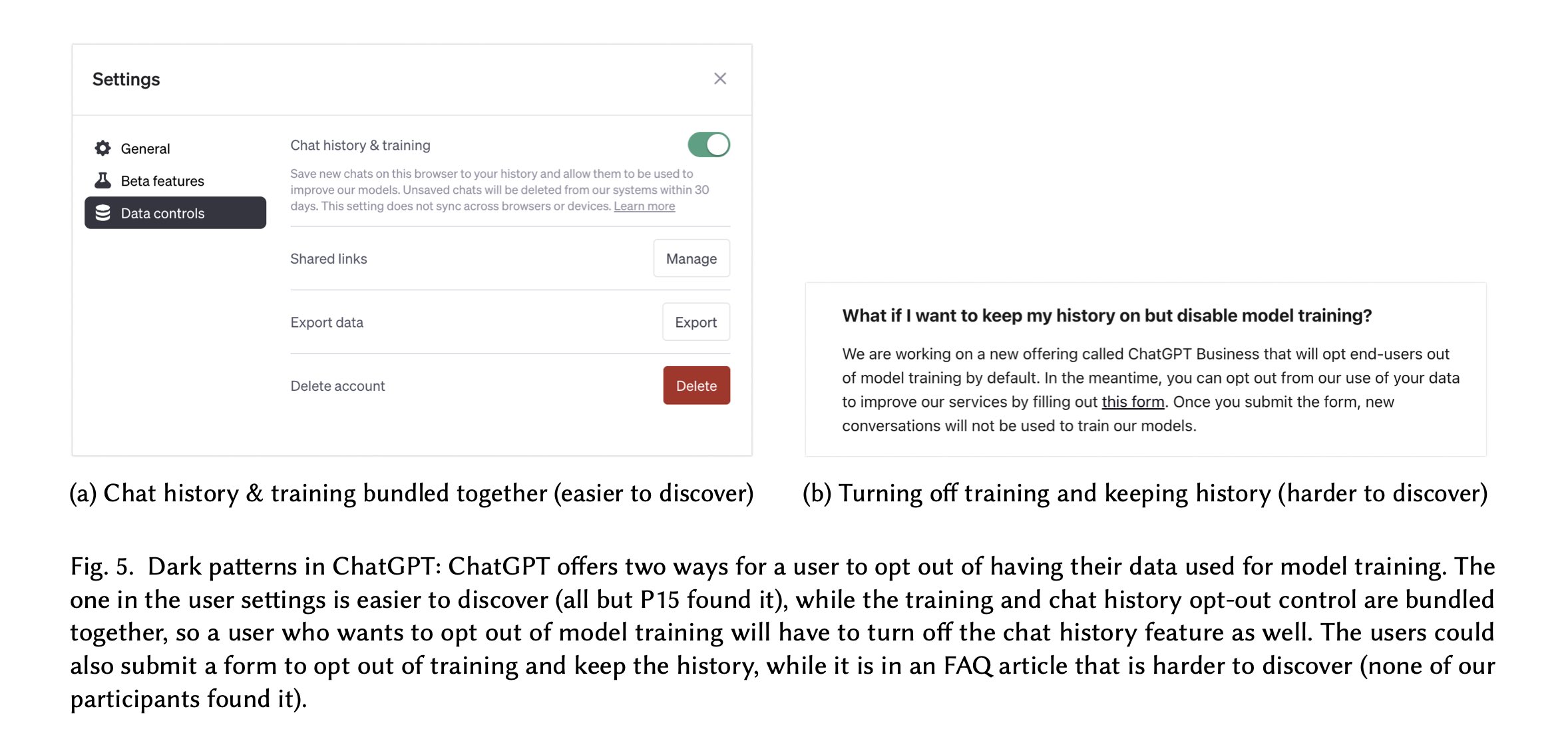 ChatGPT dark pattern